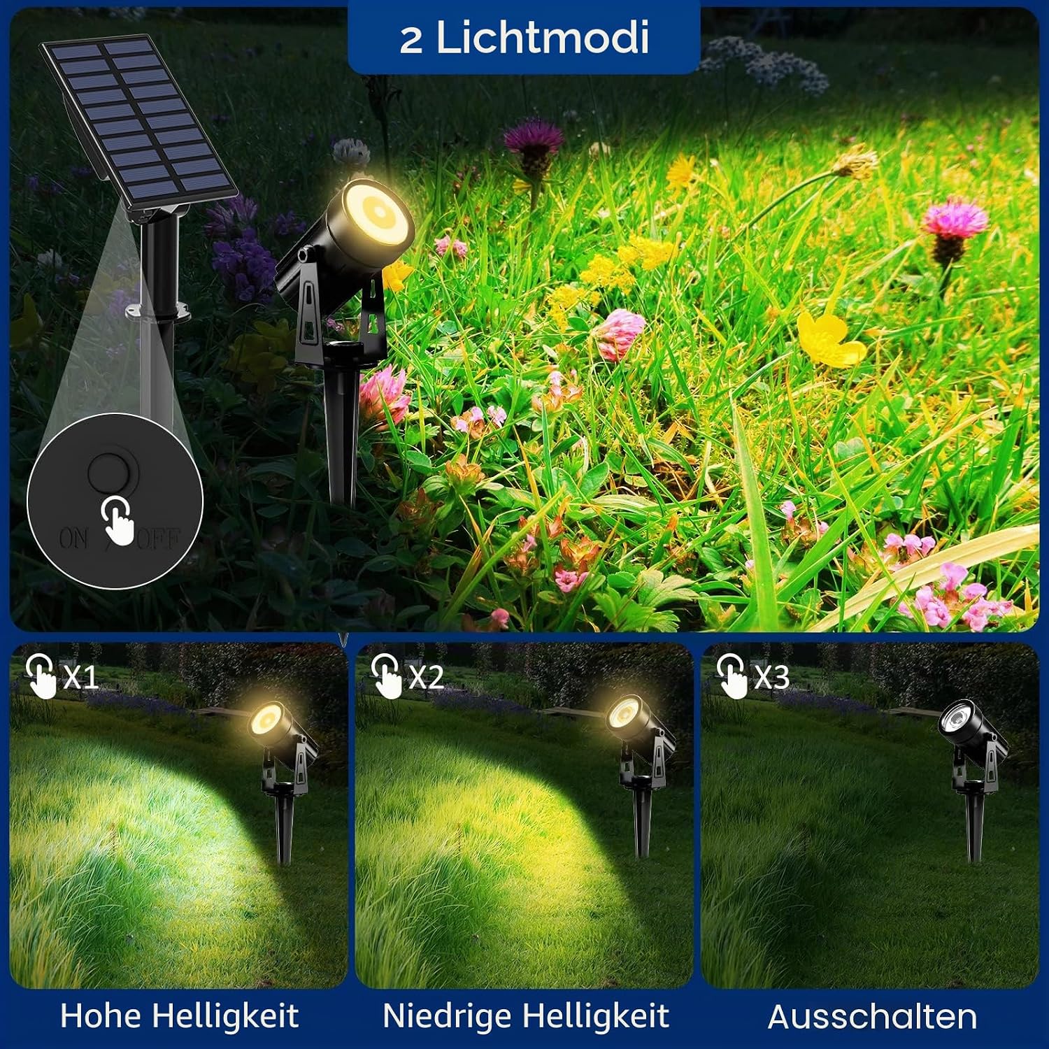 Detalle de T-SUNUS Solar Gartenleuchte mit IP65