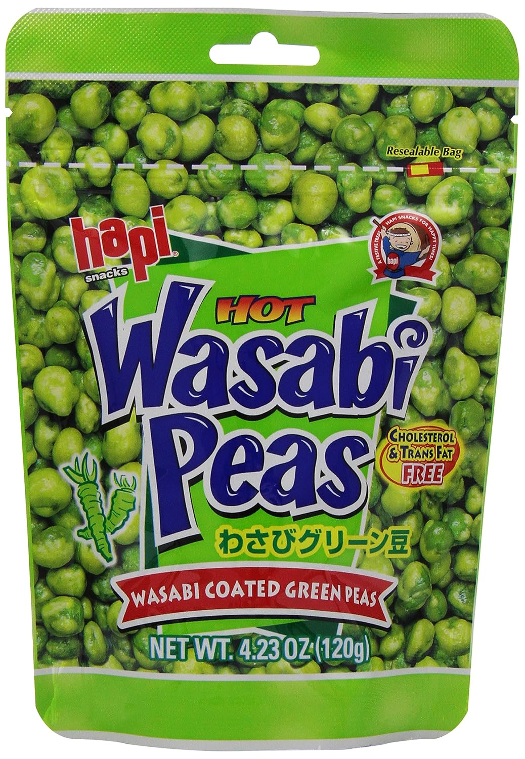 Detalle de Hapi Wasabi Pea Pouches, 4.23 Ounce, Pack of 12