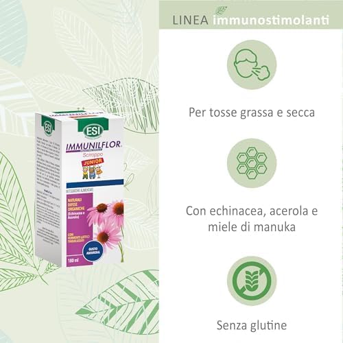 Detalle de ESI Immunilflor Sciroppo Junior Verde 180 ml – Integratore per le difese immunitarie dei bambini