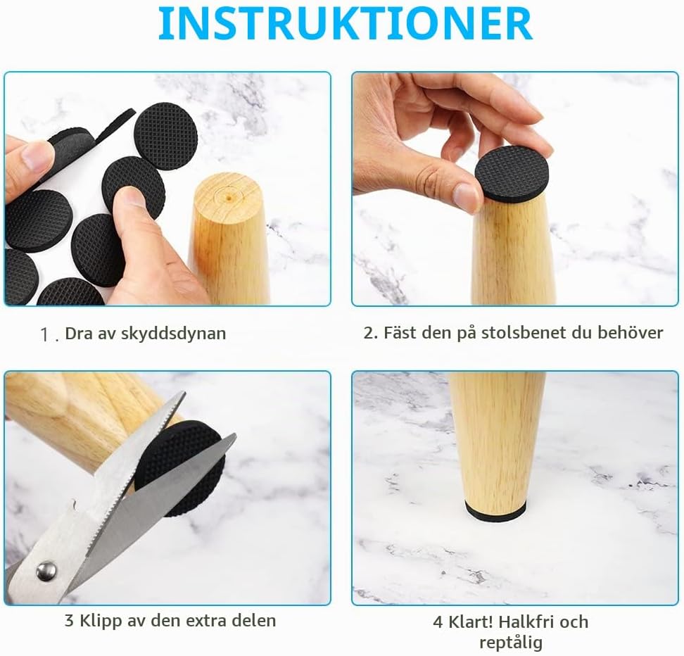 Detalle de OSDUE P-TLHEVA20220609-FBA möbeltassar, 64 st med halkskydd