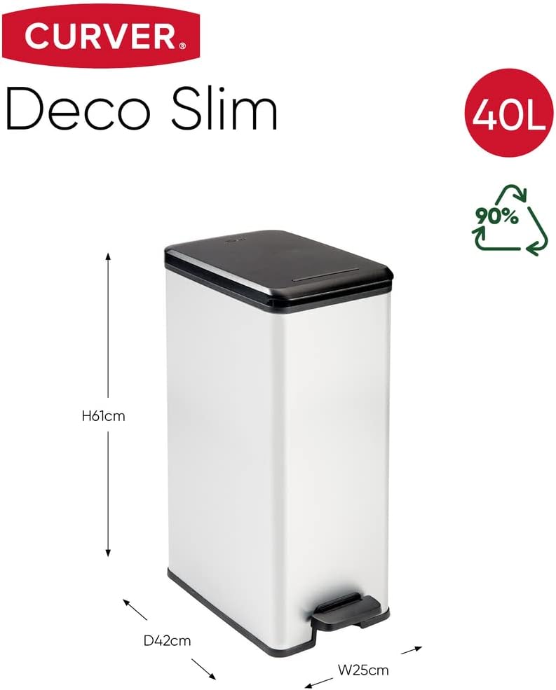 Thumbnail 1 de Curver - Cubo de basura Slim 40 L con pedal 🗑