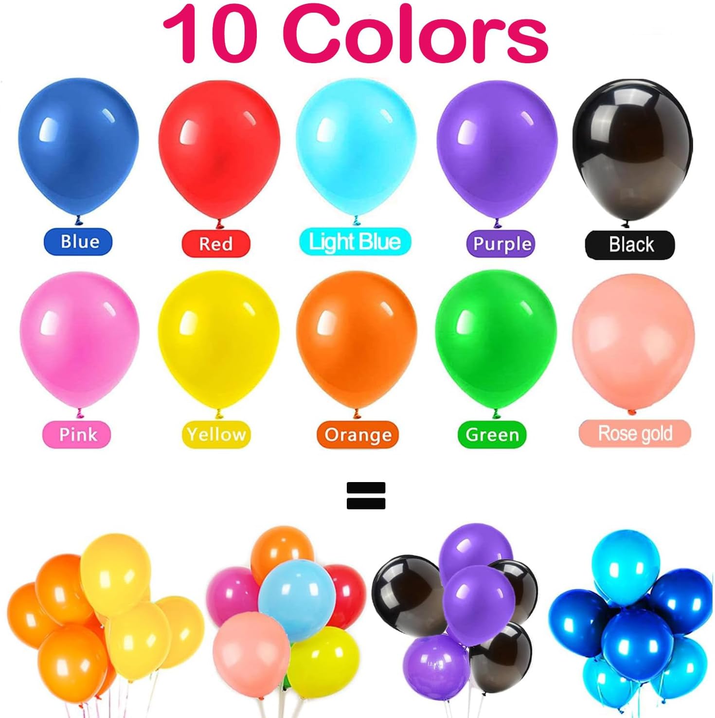 Thumbnail 2 de Tomario Rainbow Balloons 50pcs helium balloon 🎈