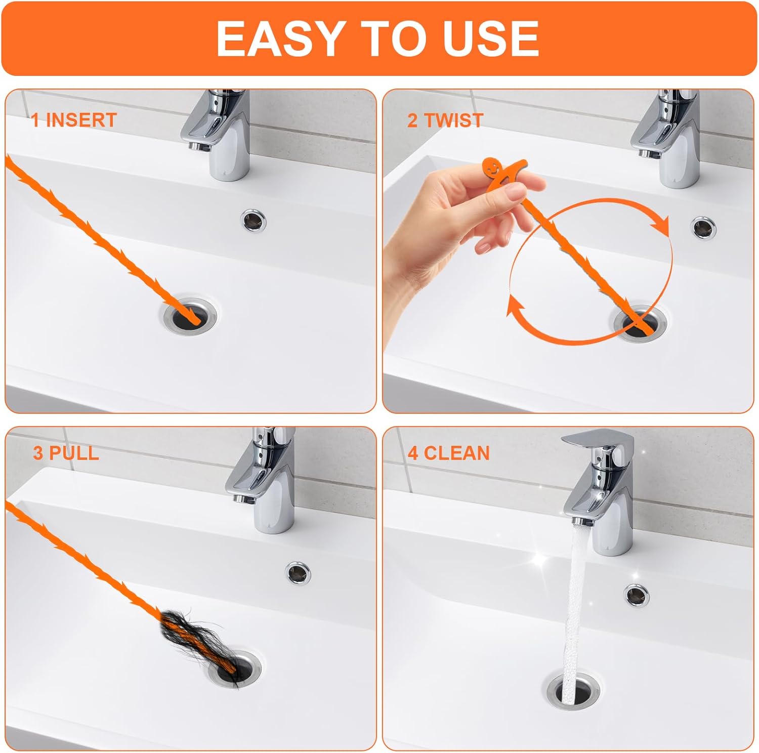 Thumbnail 5 de LANZHANFEI 4PCS Drain Unblocker rods for sinks and toilets 🛠