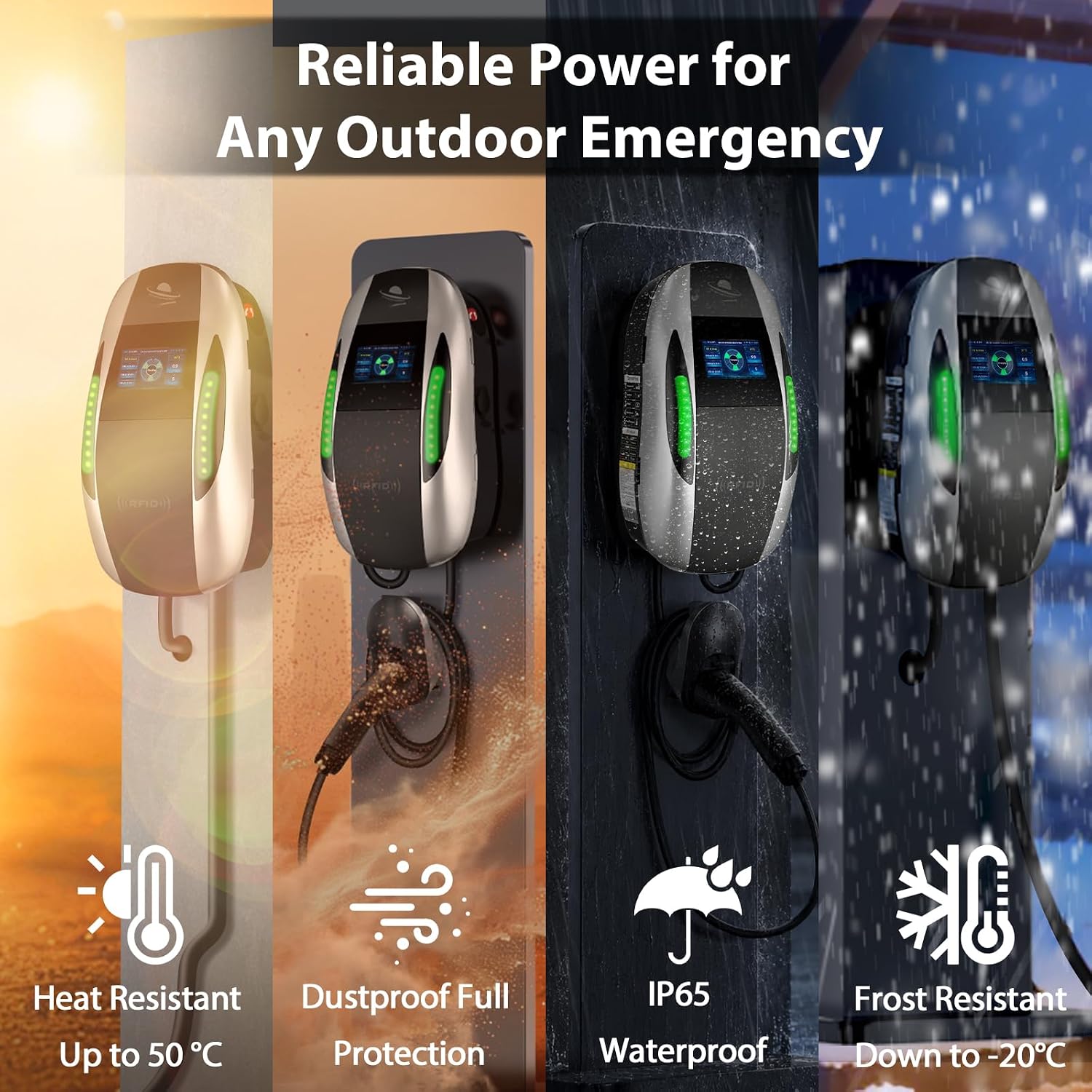 Detalle 2 de LEISHENG ENERGY EV Charger 7kW Type 2: Practical UK Home Charging with App, RFID and LCD