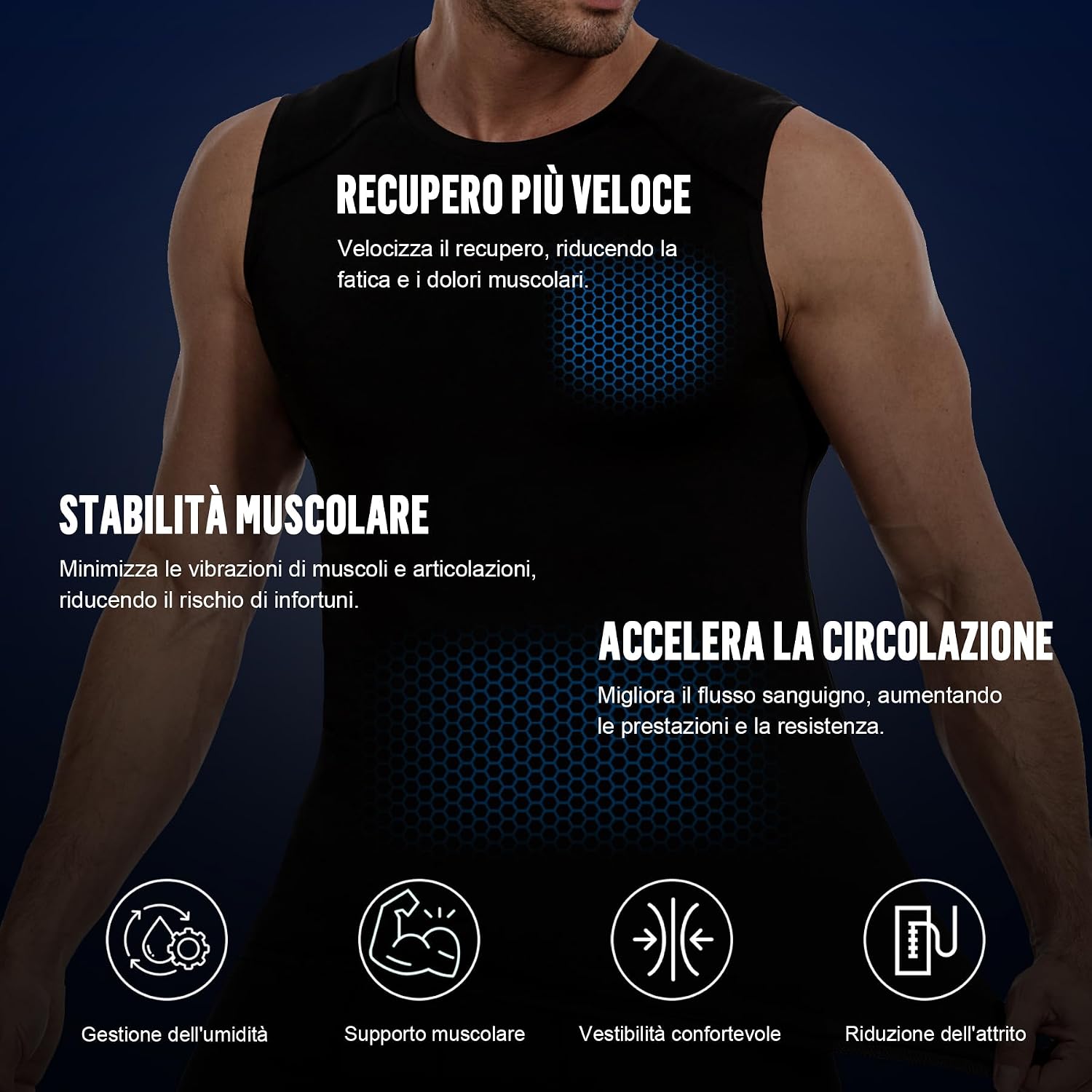 Detalle 2 de Lot de 5 débardeurs AMZSPORT respirants