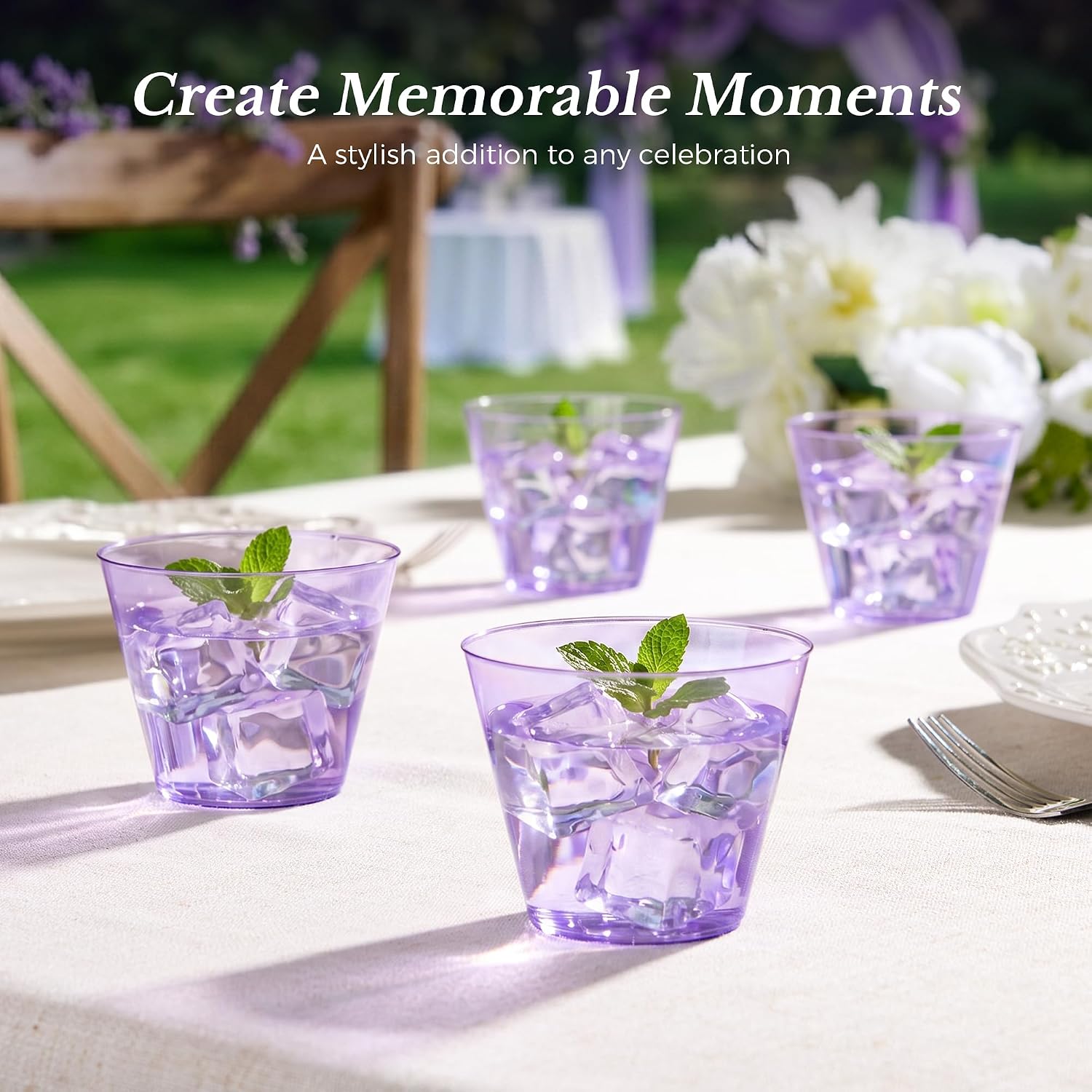 Thumbnail 6 de Goodluck GL-9OZ-Purple-100-CA 9 oz Purple Plastic Party Cups, 100 Pack
