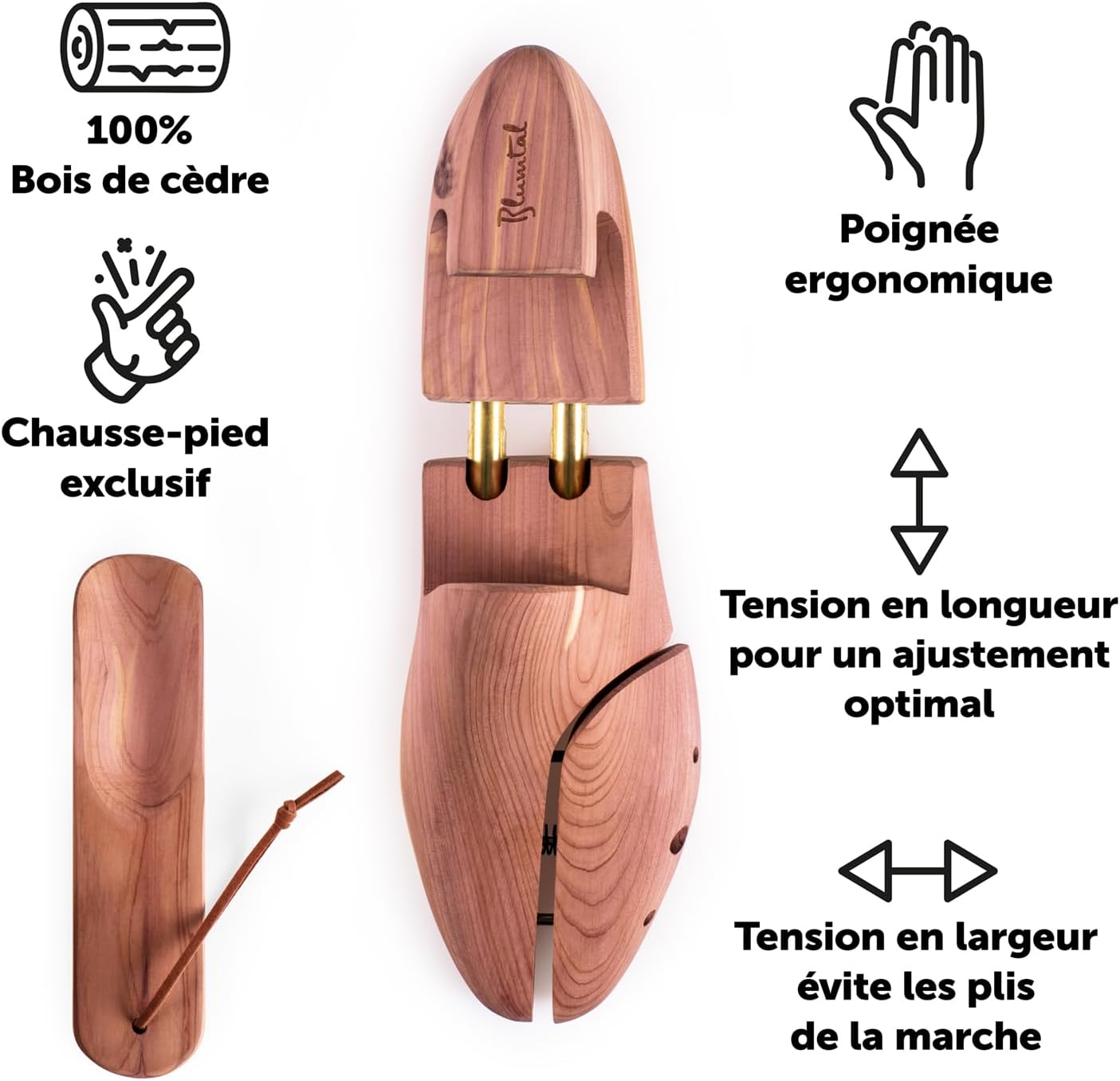 Thumbnail 2 de Blumtal GAGNANT DU TEST – Embauchoirs en bois de cèdre pour chaussures homme et femme (38 à 47), avec chausse-pied