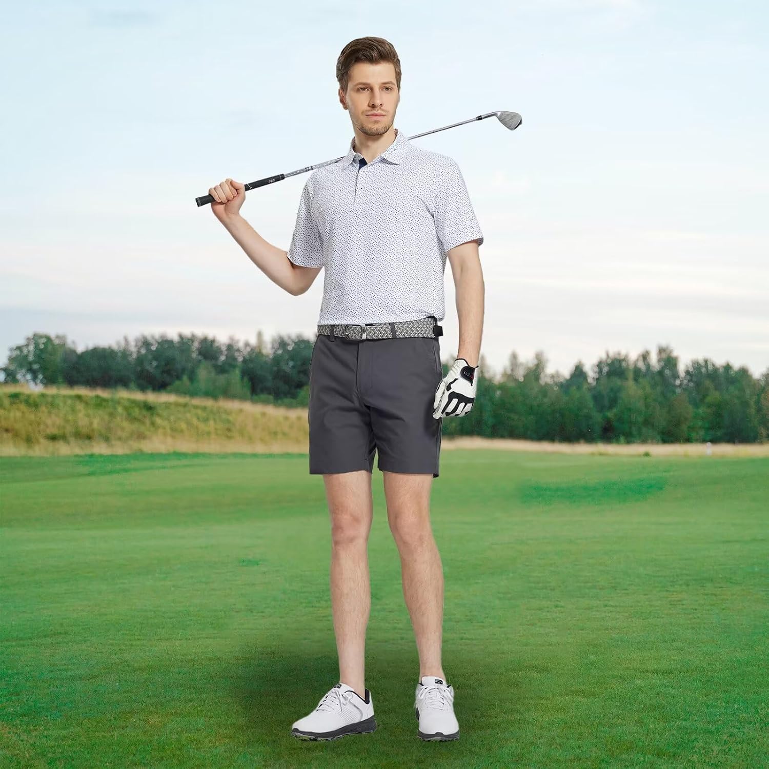 Detalle 2 de M MAELREG Men’s Golf Shirt Short Sleeve Dry-Fit Printed Performance Polo (UPF 30+)