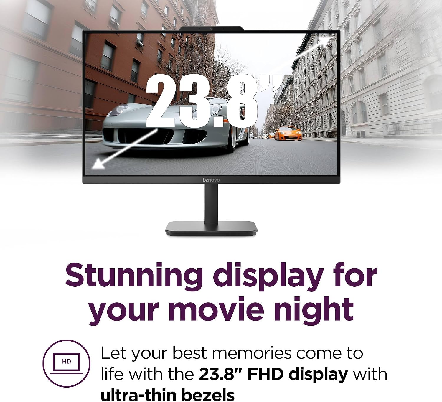 Detalle de Lenovo All-in-One Desktop, 23.8-Inch Display