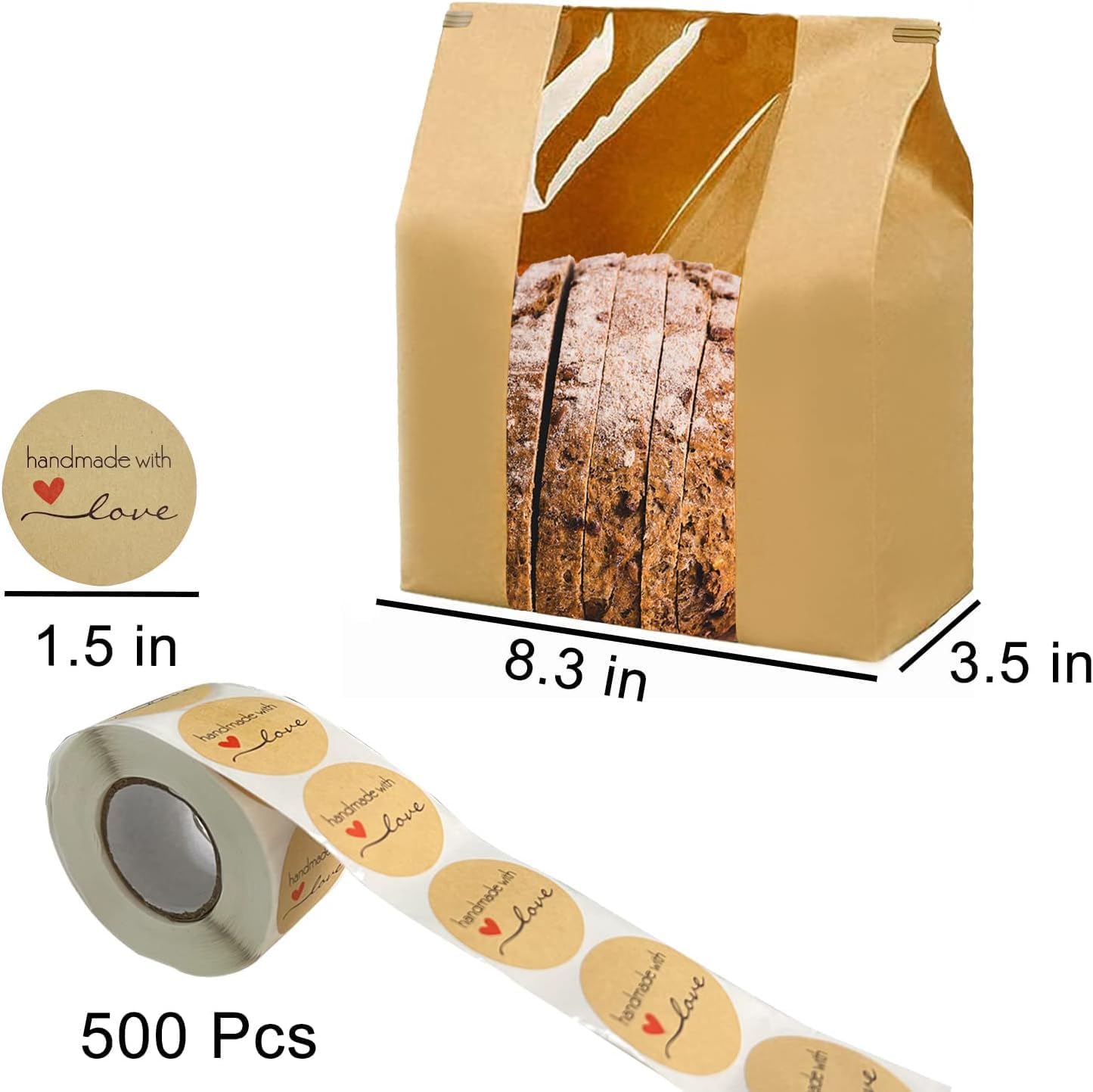 Thumbnail 5 de NOONEAST 100-Pack Large Paper Bread Bags ⚙