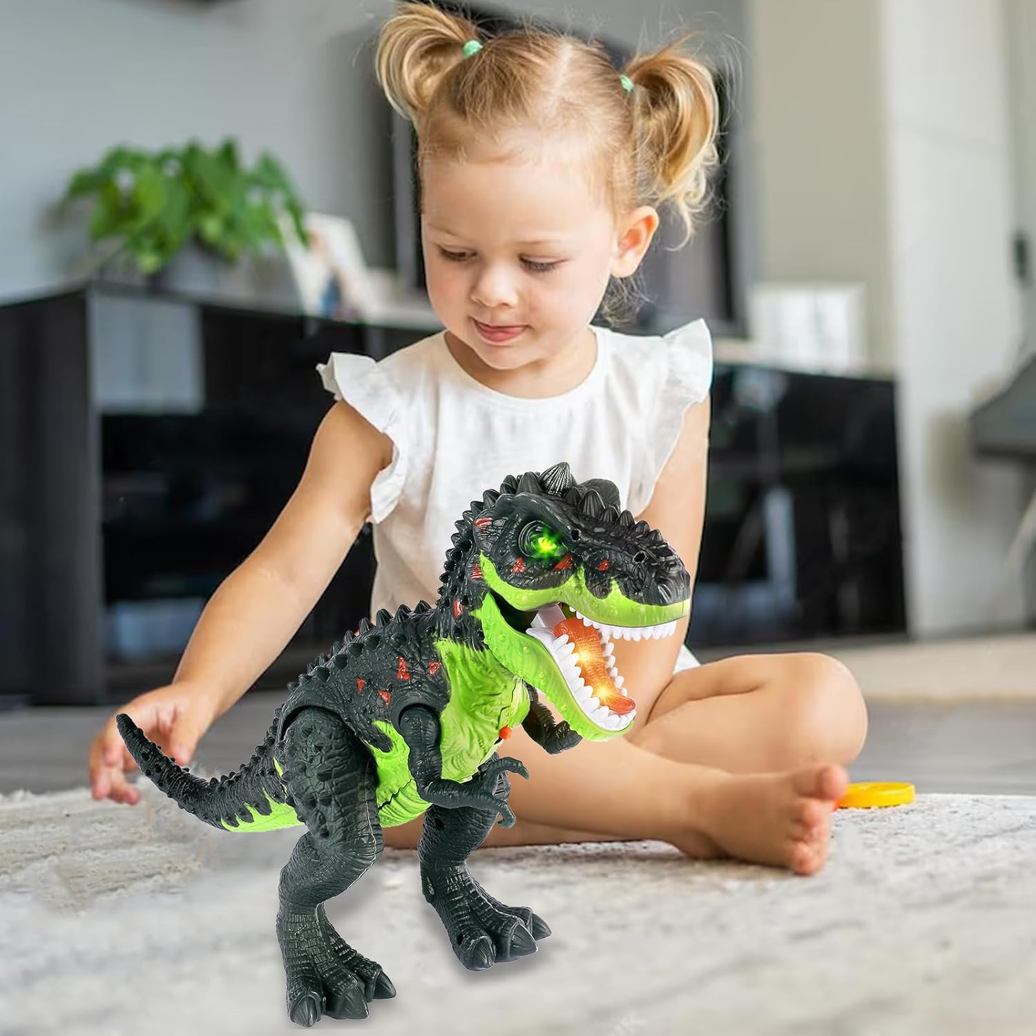 Detalle de HYAKIDS Walking Dinosaur T-Rex Toy with Water Spray, Lights & Roar Sounds (3+ years)