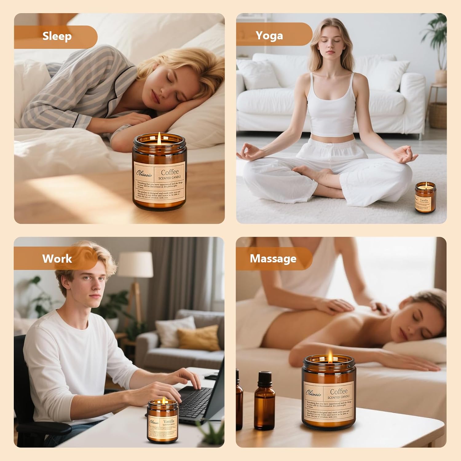 Detalle de Obisesio Candele set 2 candele aromaterapia