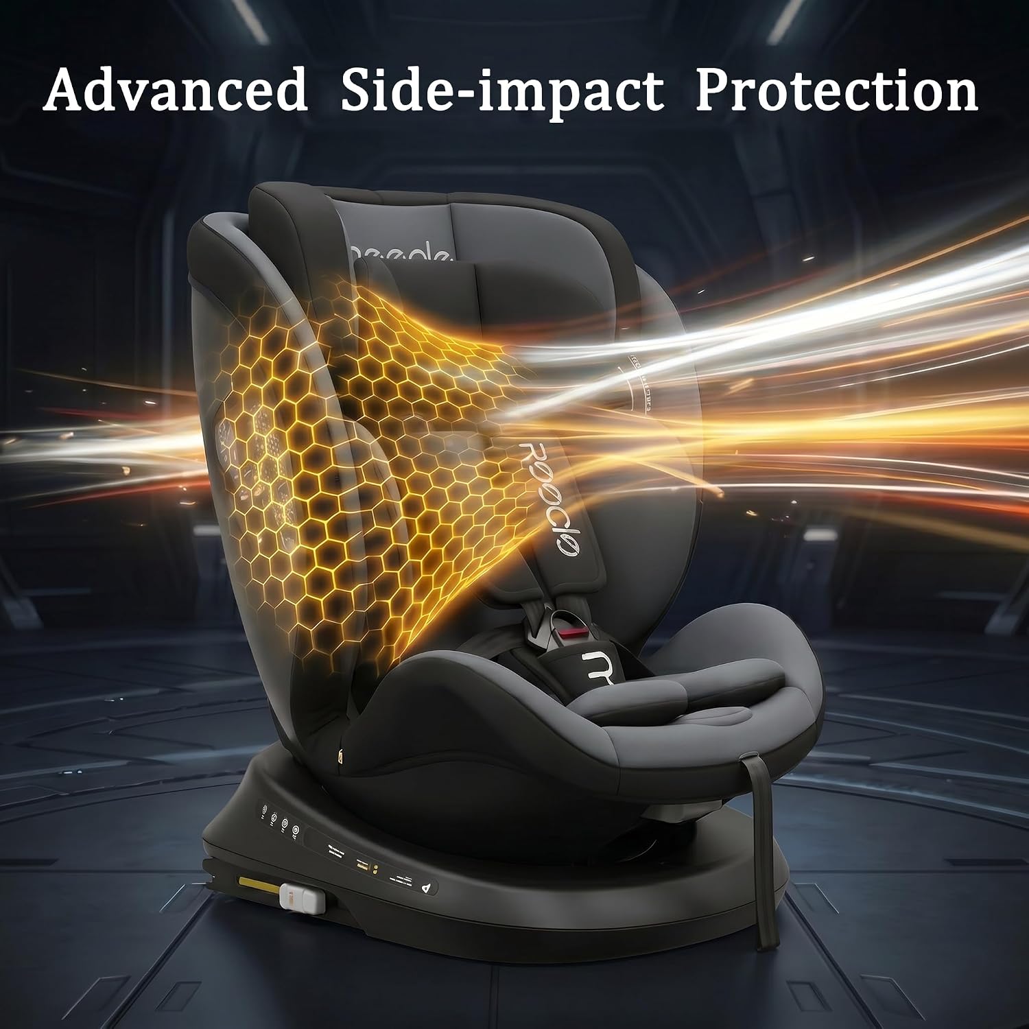 Detalle de Reecle Kindersitz 360 drehbar i-Size mit ISOFIX 0-36 kg (0-12 Jahre) – 5 Liegepositionen