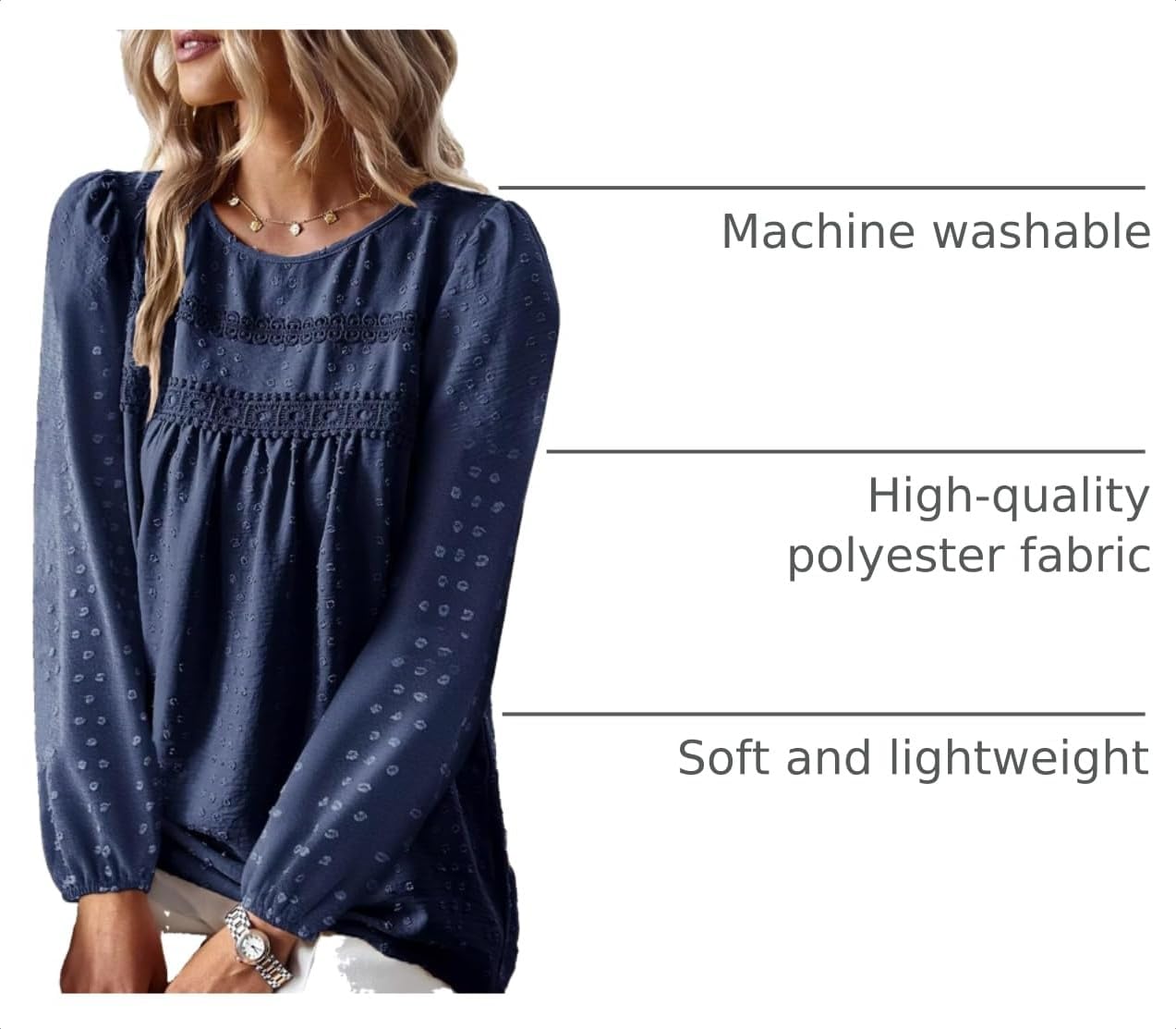 Detalle de Falechay Long-Sleeve Blouse with Crochet Lace