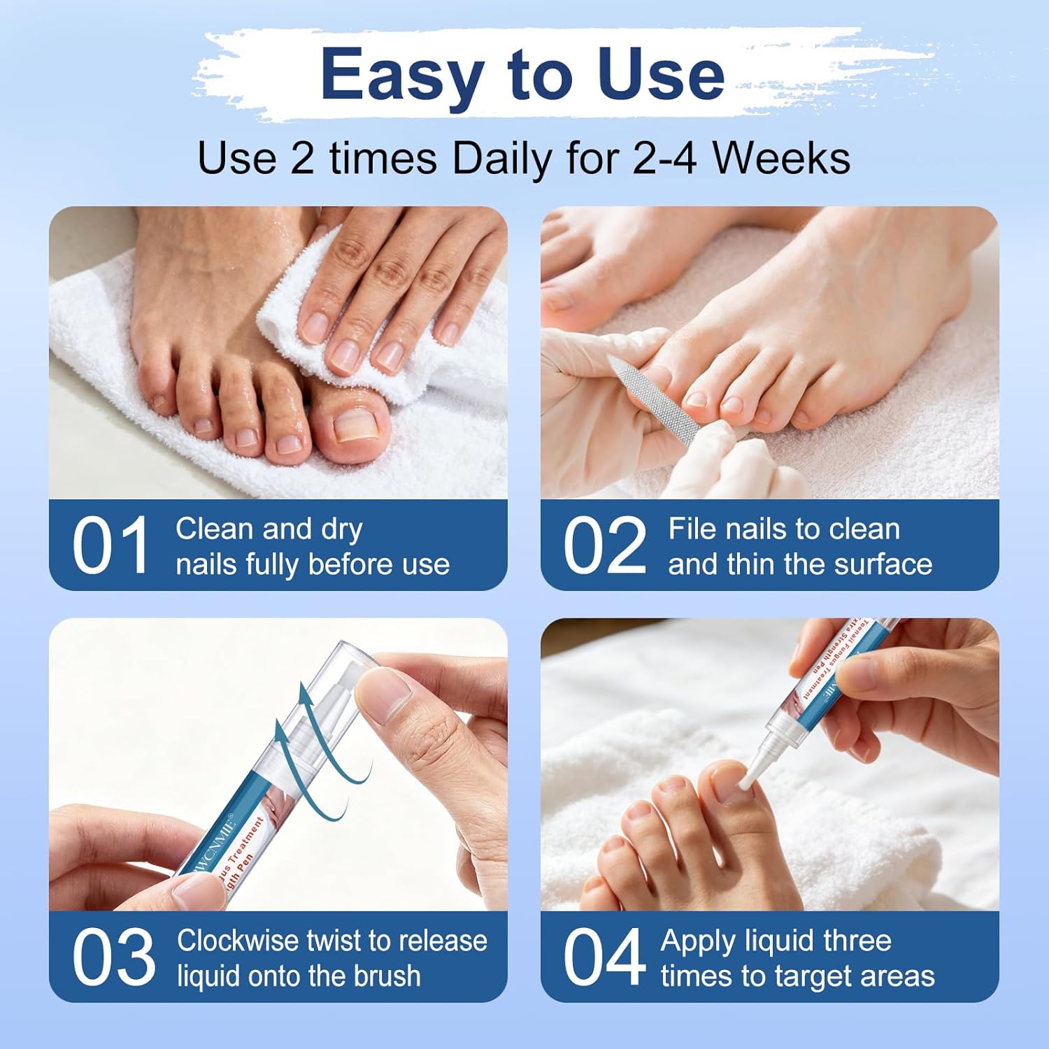 Detalle 2 de Toenail Fungus Treatment Extra Strength: Fungi Nail Pen, 25% Undecylenic Acid, 6-Piece Kit