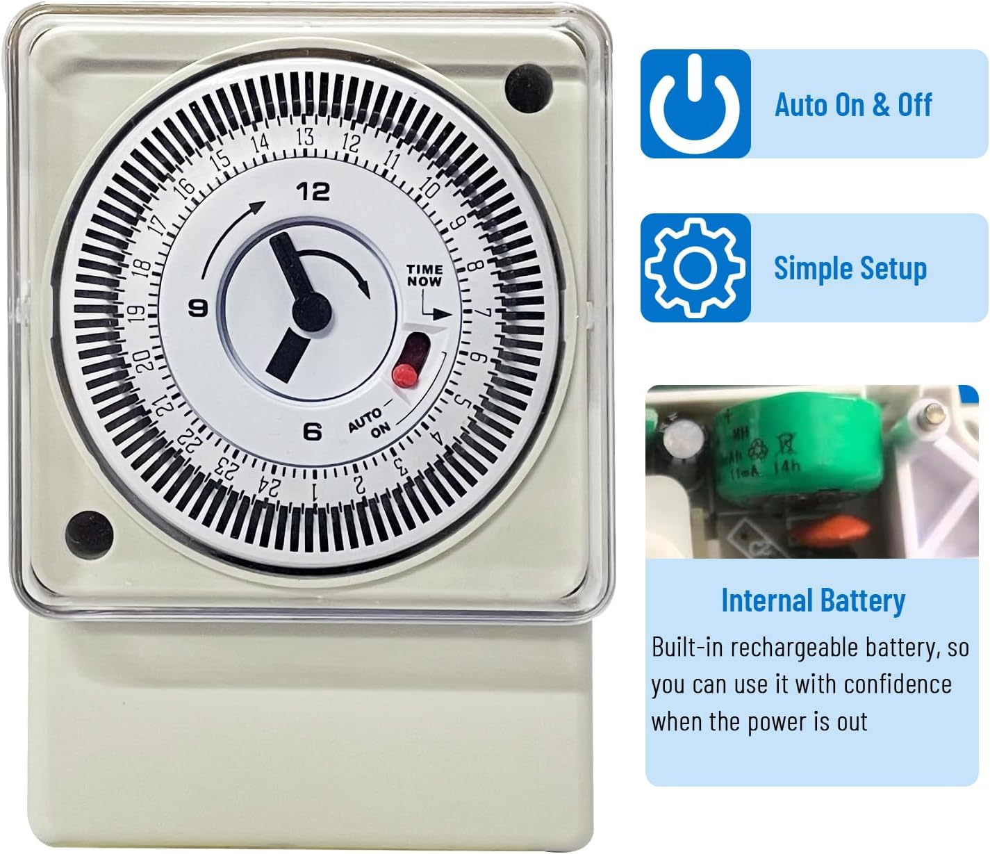 Detalle 2 de Transplant Timer Meccanico 24 Ore 16A