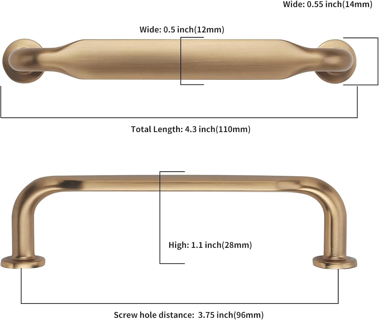 Detalle de Asidrama 2028 Cabinet Pulls, 10-Pack, Champagne Bronze, 3.75-Inch Centres