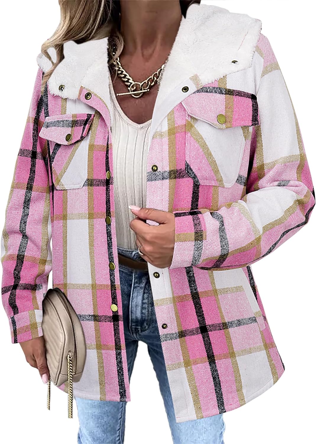 Thumbnail 5 de Zeagoo Womens Plaid Shacket Jacket 2XL