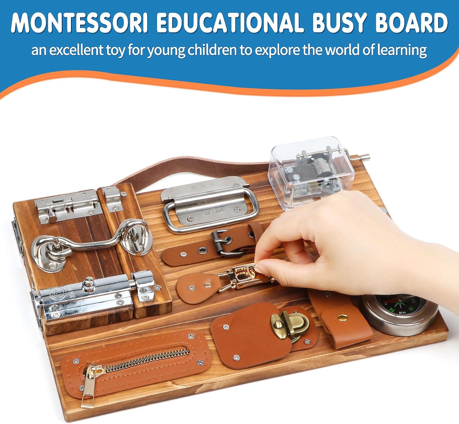 Thumbnail 5 de Jacootoys Busy Board Wooden Montessori 13‑in‑1