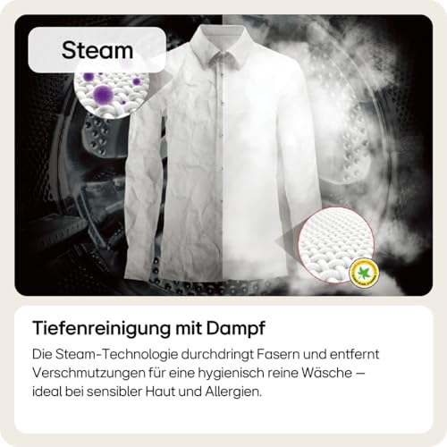 Detalle de LG W4WR7096YB Frontlader-Waschtrockner 9-6 kg mit AI Direct Drive, Steam und TurboWash 360 – Weiß