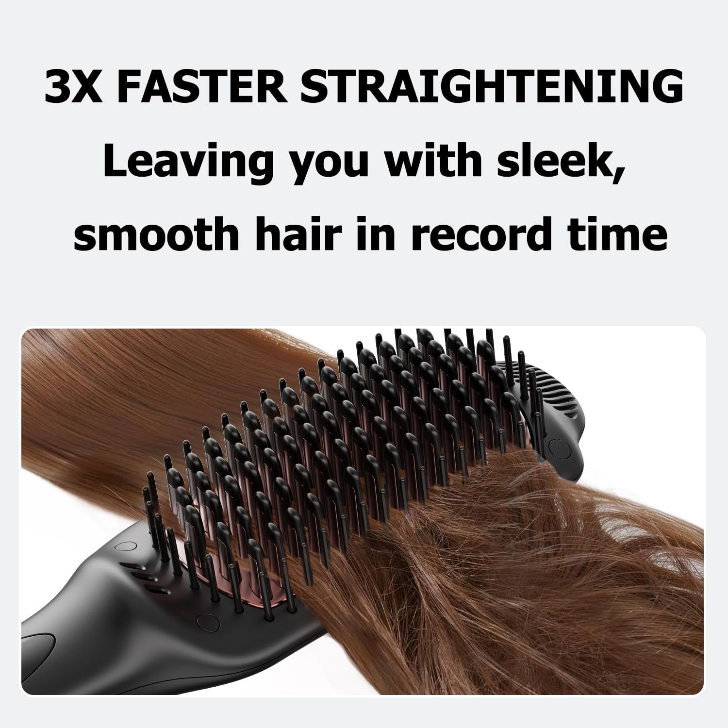 Detalle 1 de LANDOT QF-S200 Heated Hair Straightening Brush, 12 Settings, Dual Voltage