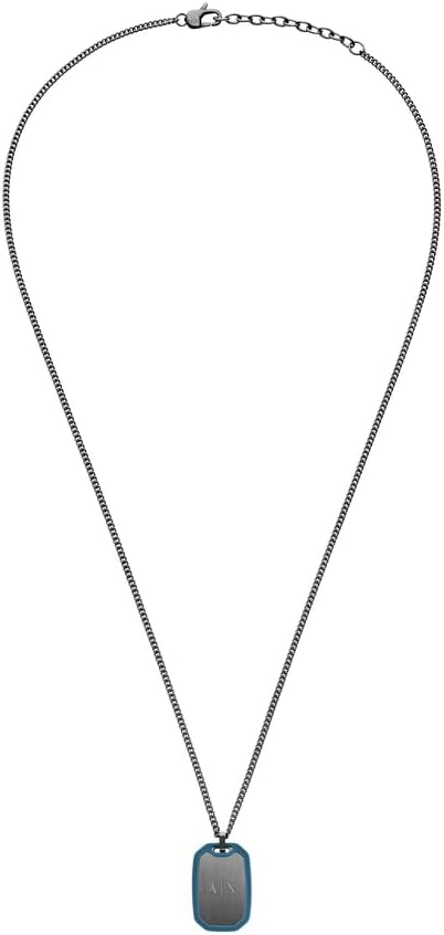 Detalle de Armani Exchange Herren-Edelstahl-Halskette mit Karabinerverschluss – Gold matt, 50 cm