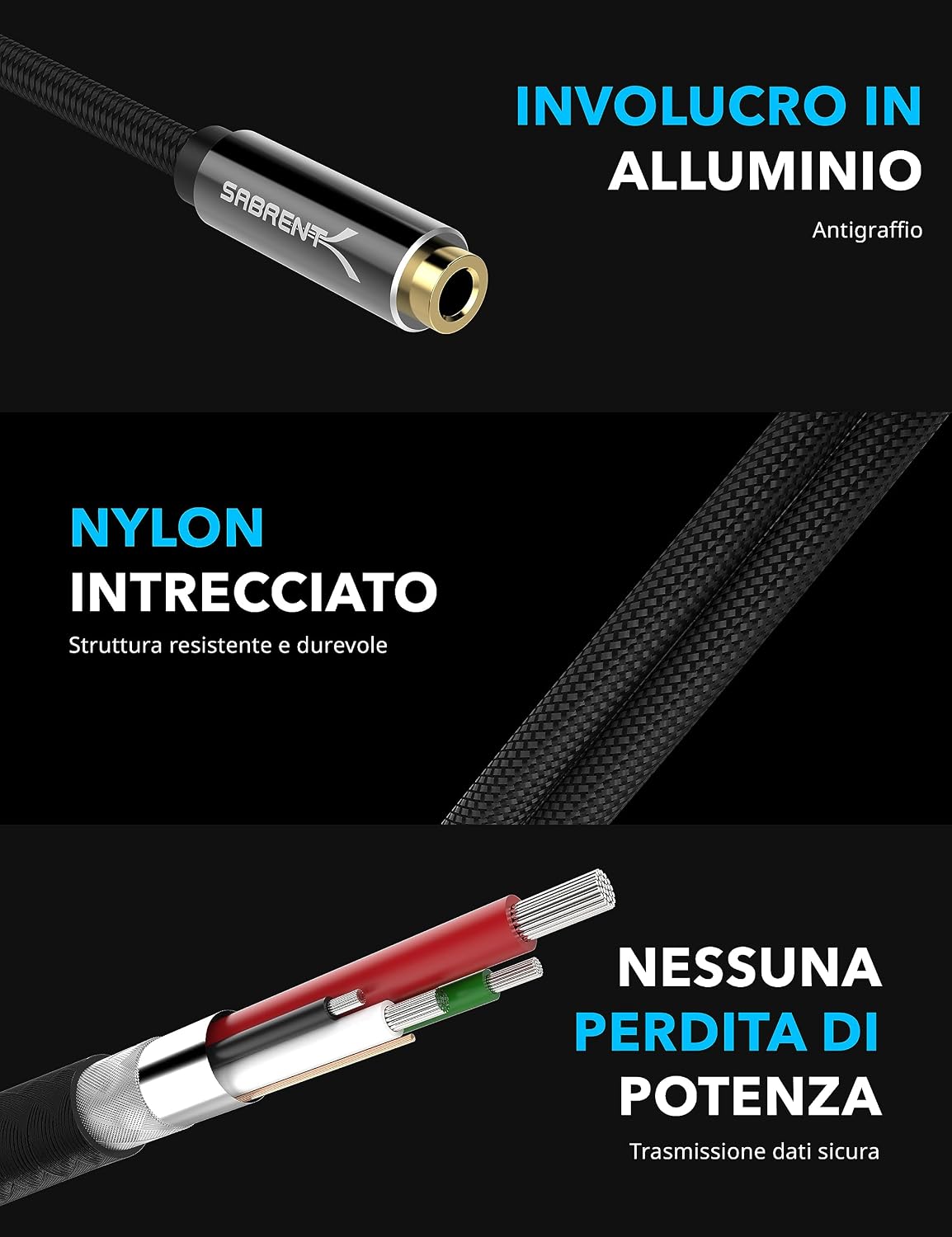 Detalle 2 de Sabrent Adattatore audio USB-A a Jack 3,5 mm TRRS (CB-UA35) con microfono integrato