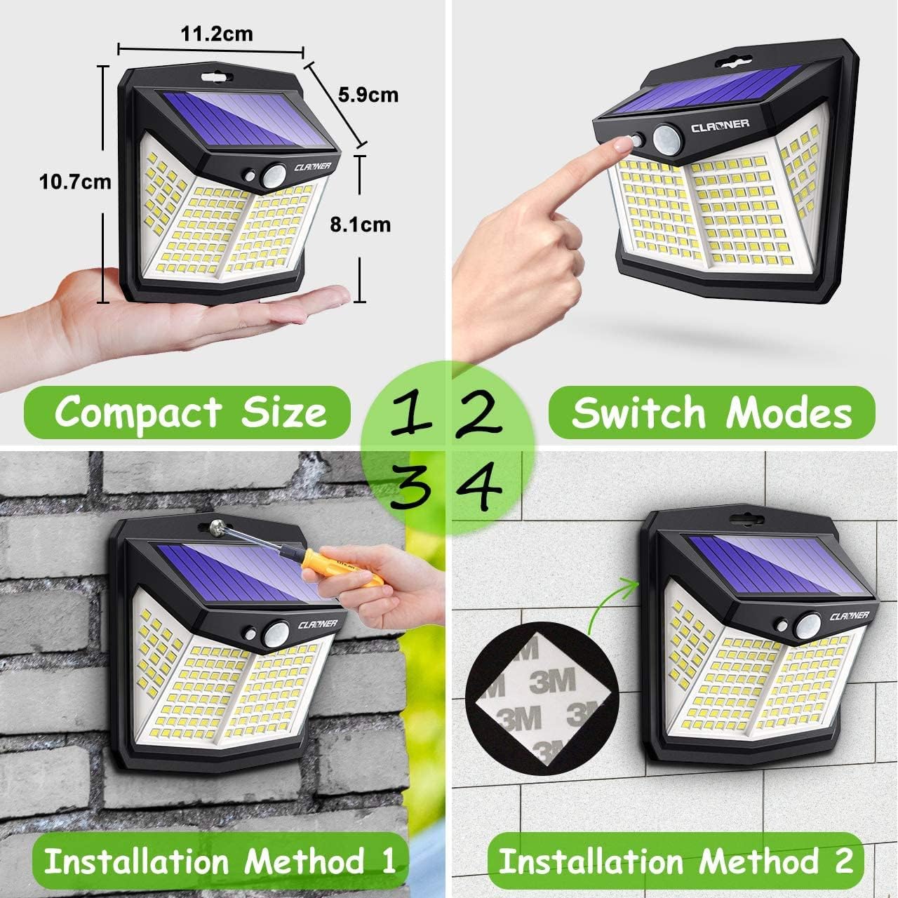 Thumbnail 5 de Claoner 128 LED Solar Motion Sensor Light 6 Pack