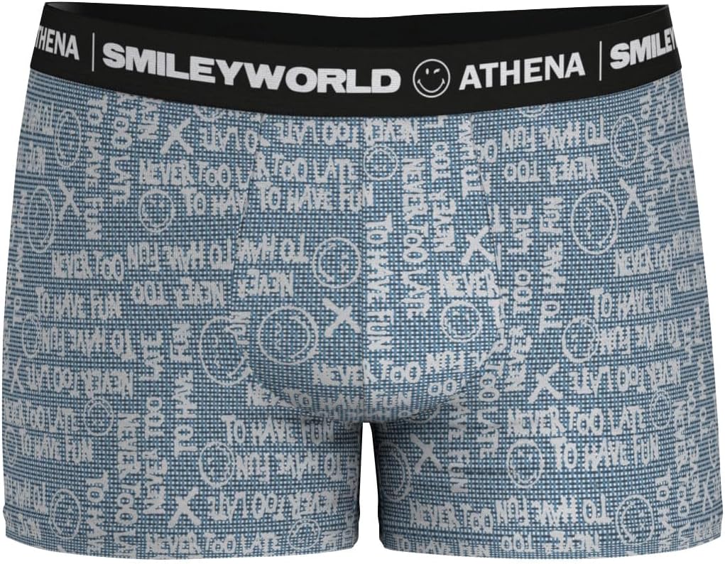 Detalle 1 de SmileyWorld® Athena – Boxer homme imprimé, confort stretch pour le quotidien