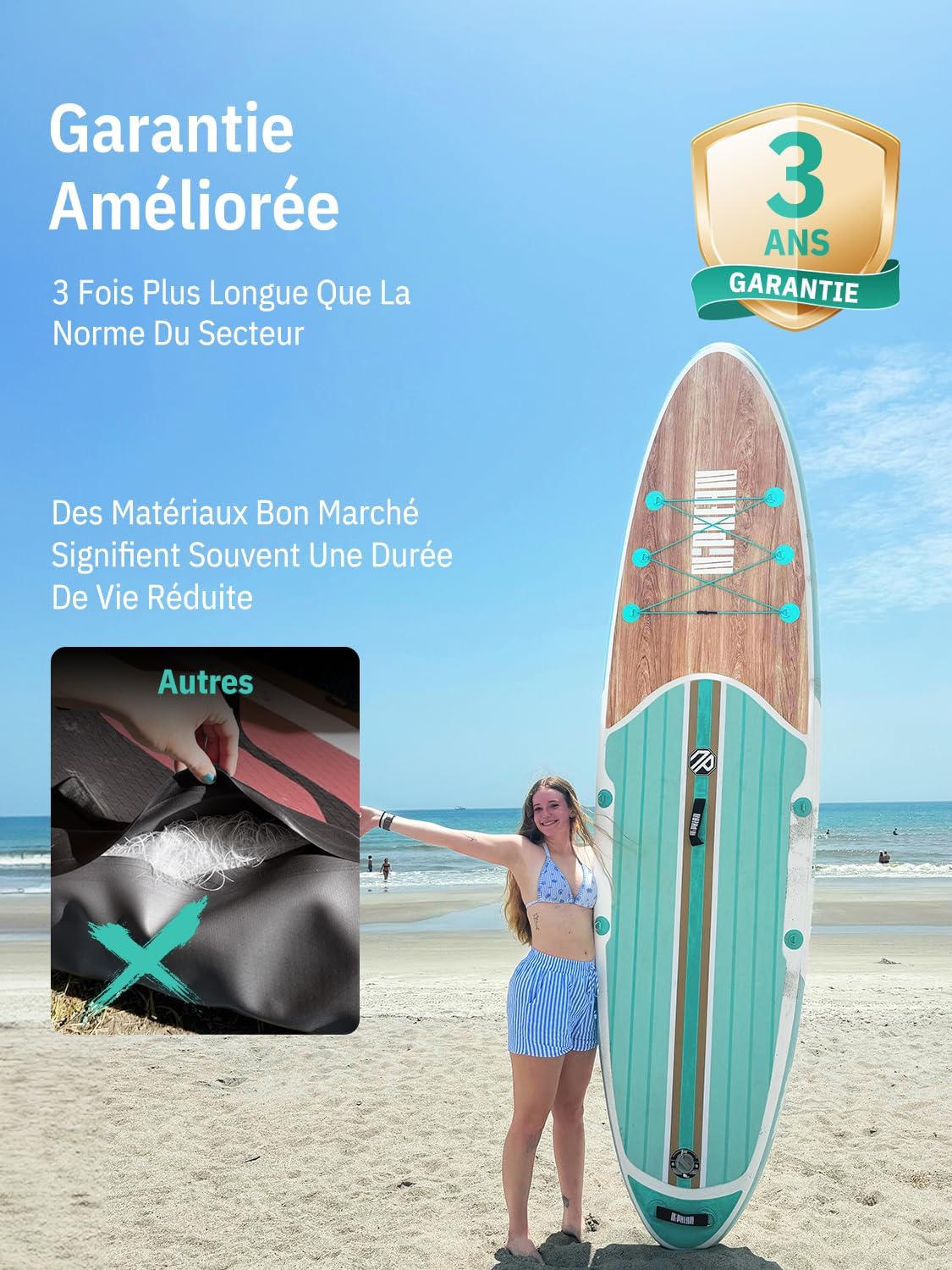 Detalle 2 de Niphean Paddle Gonflable Adulte avec Tous les Accessoires – 320 cm, 200 kg, siège inclus