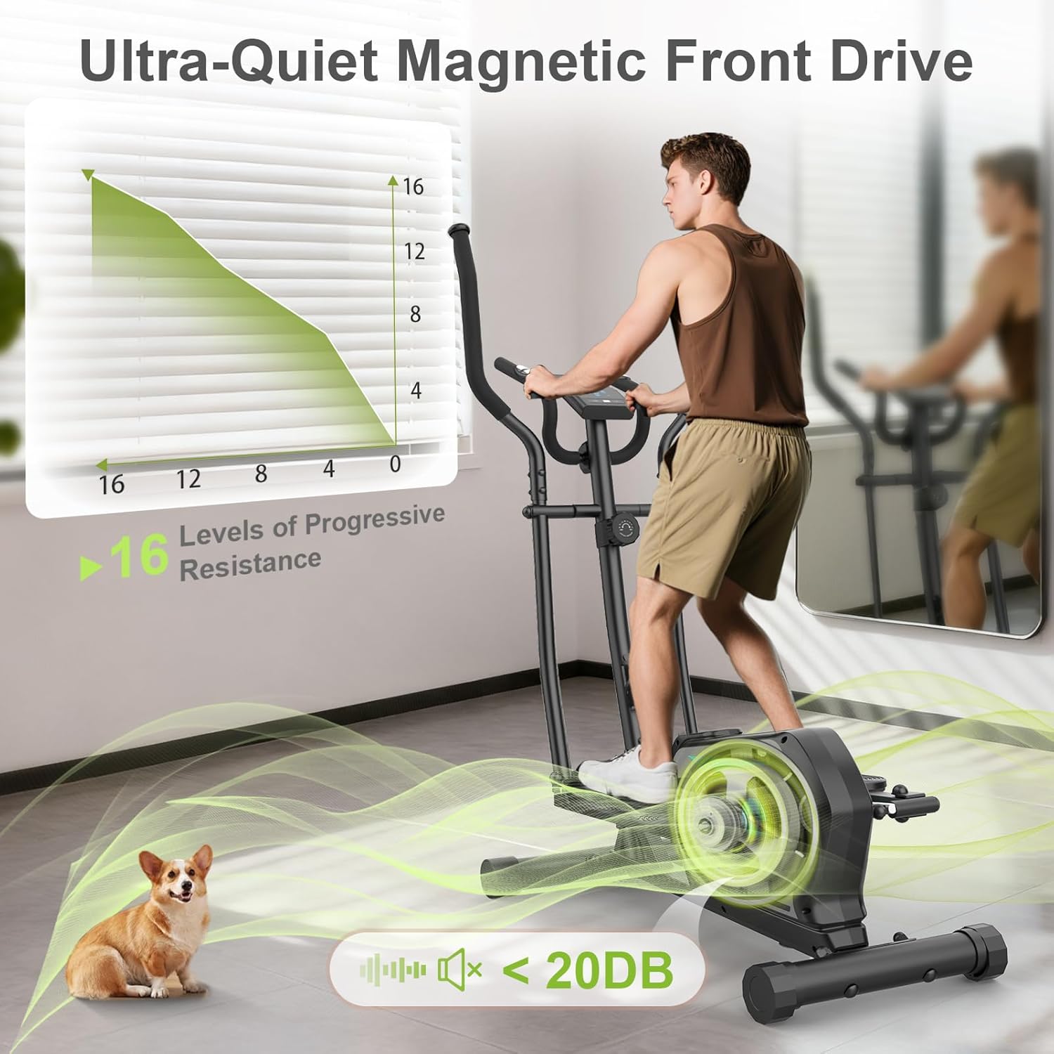 Thumbnail 1 de Neezee Crosstrainer für Zuhause – Bluetooth, 16 Widerstandsstufen und 6 kg Magnetisches Schwungrad