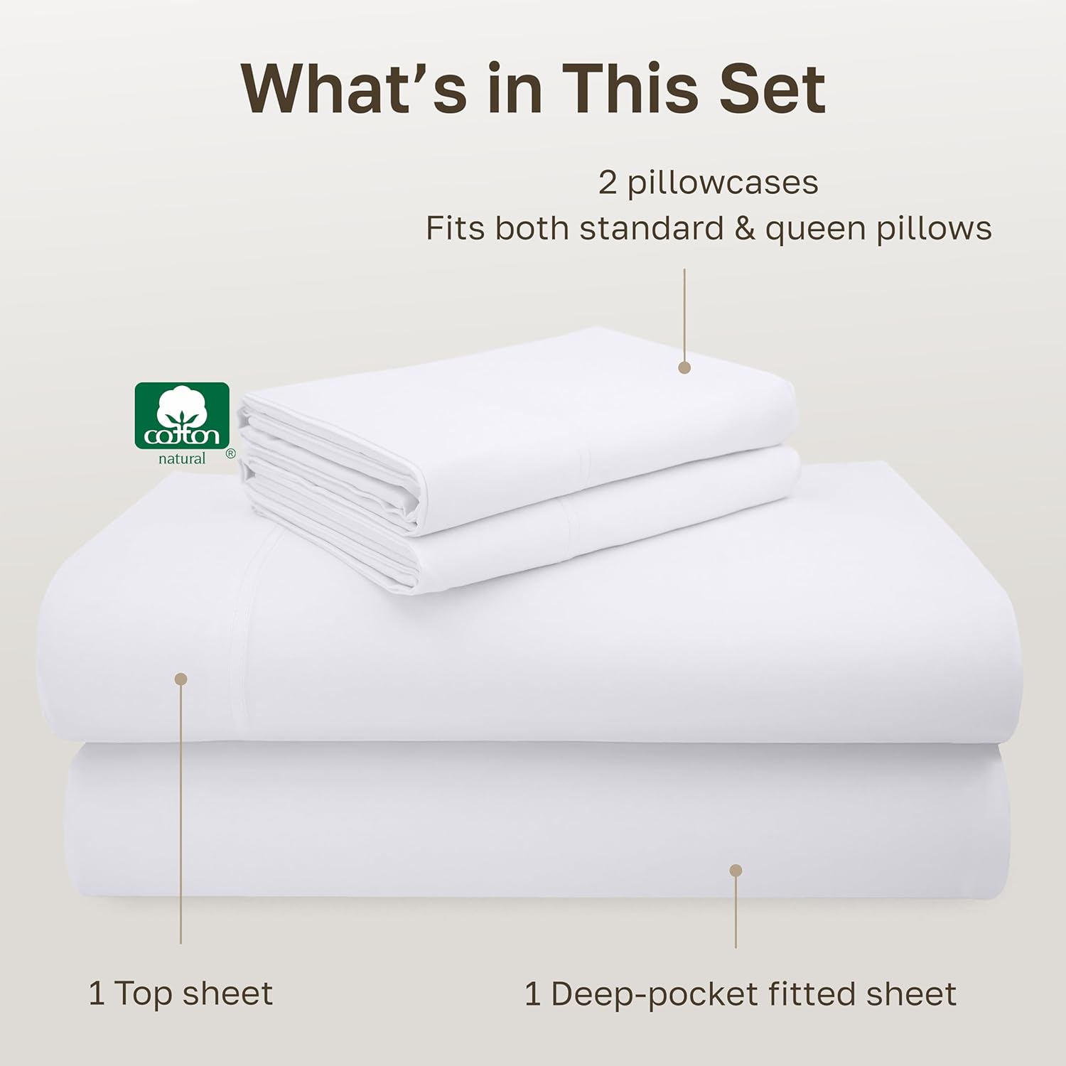 Thumbnail 3 de California Design Den Full Size Bed Sheets Set — Luxury 600 Thread Count 100% Cotton Sateen, Deep Pockets, White