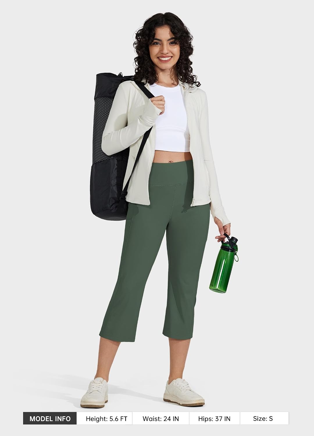 Thumbnail 6 de Willit Women's Yoga Capris Pants: High-Waist, Straight-Leg 21" Capris