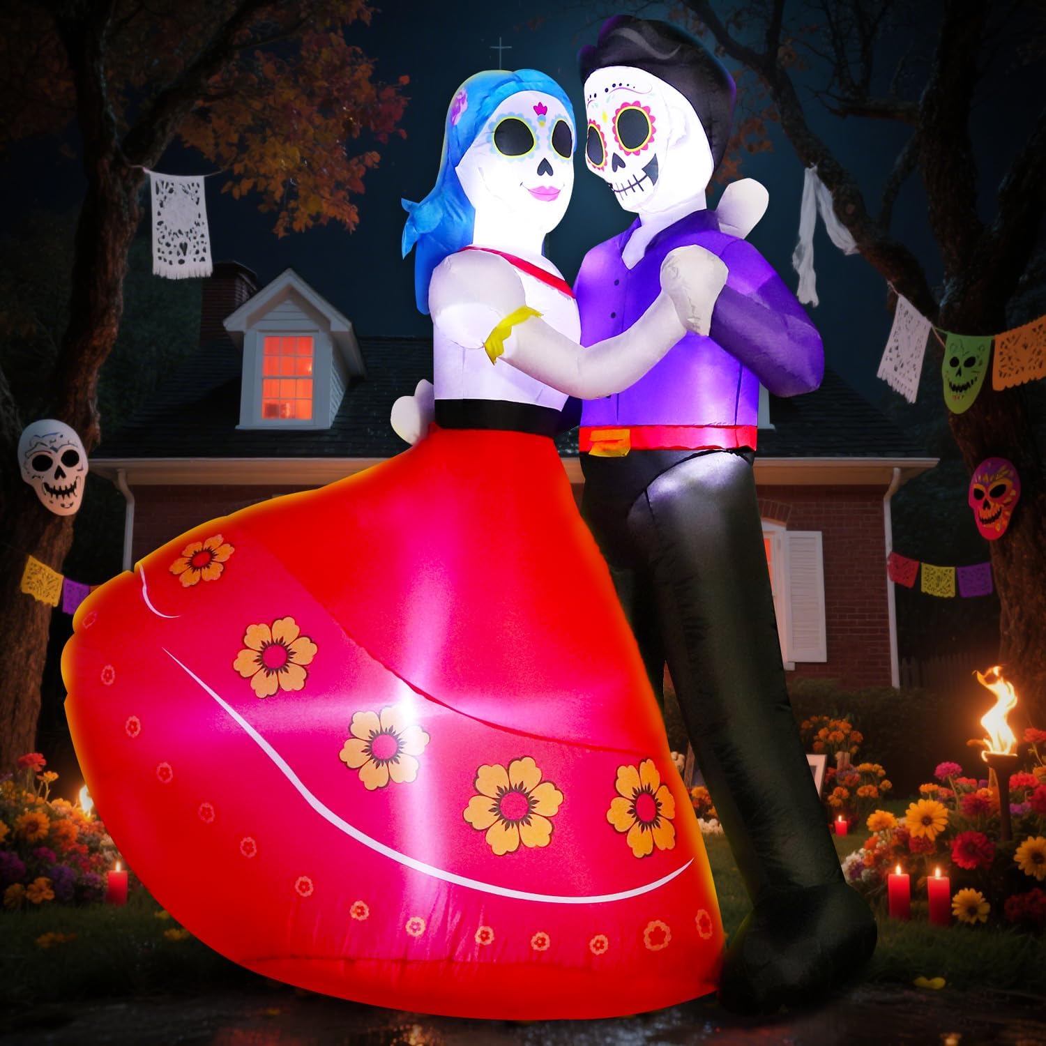Thumbnail 4 de DomKom Dancing Couple 6FT Halloween Inflatable with Multicolor LEDs