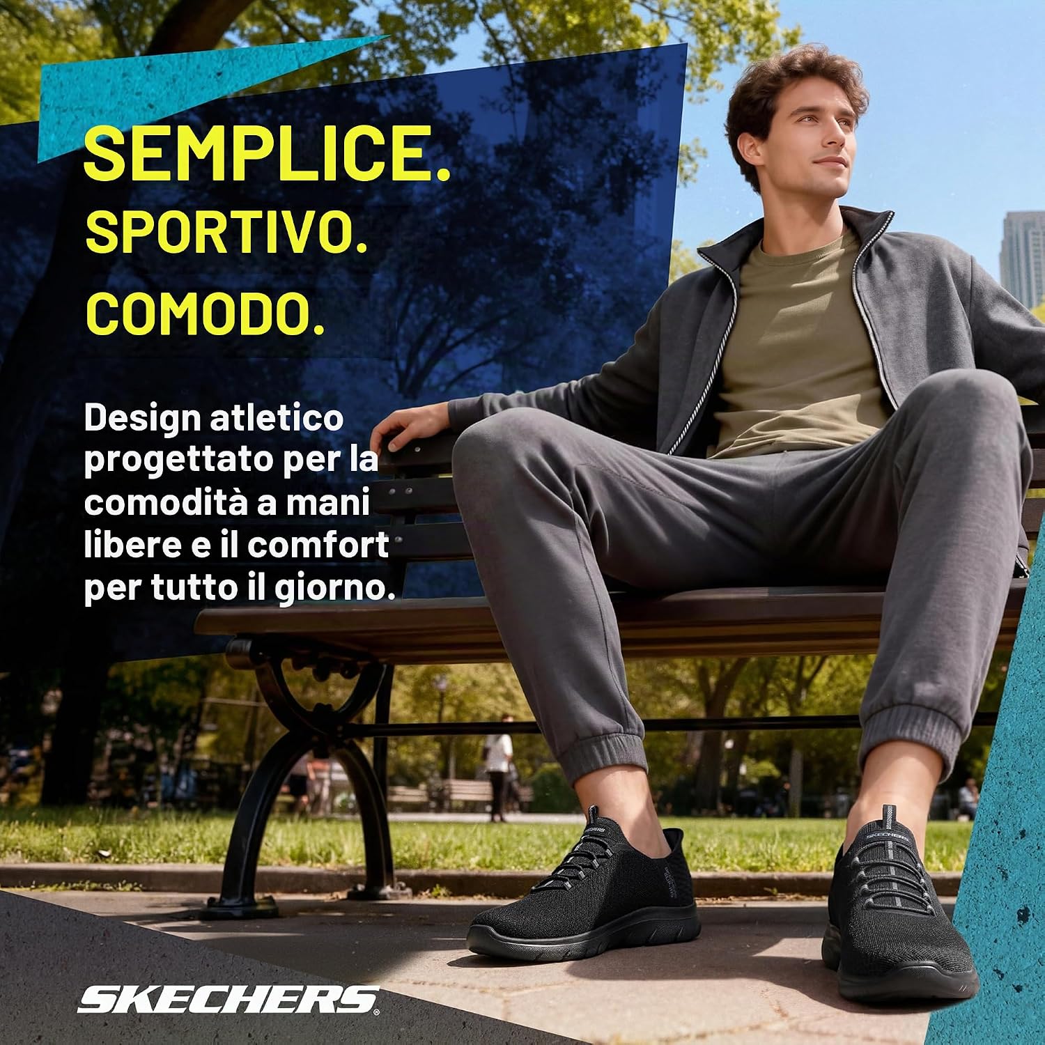 Detalle de Skechers Uomo Summits High Range Slip-In ALLENATRICE Black Mesh/Trim 43 EU