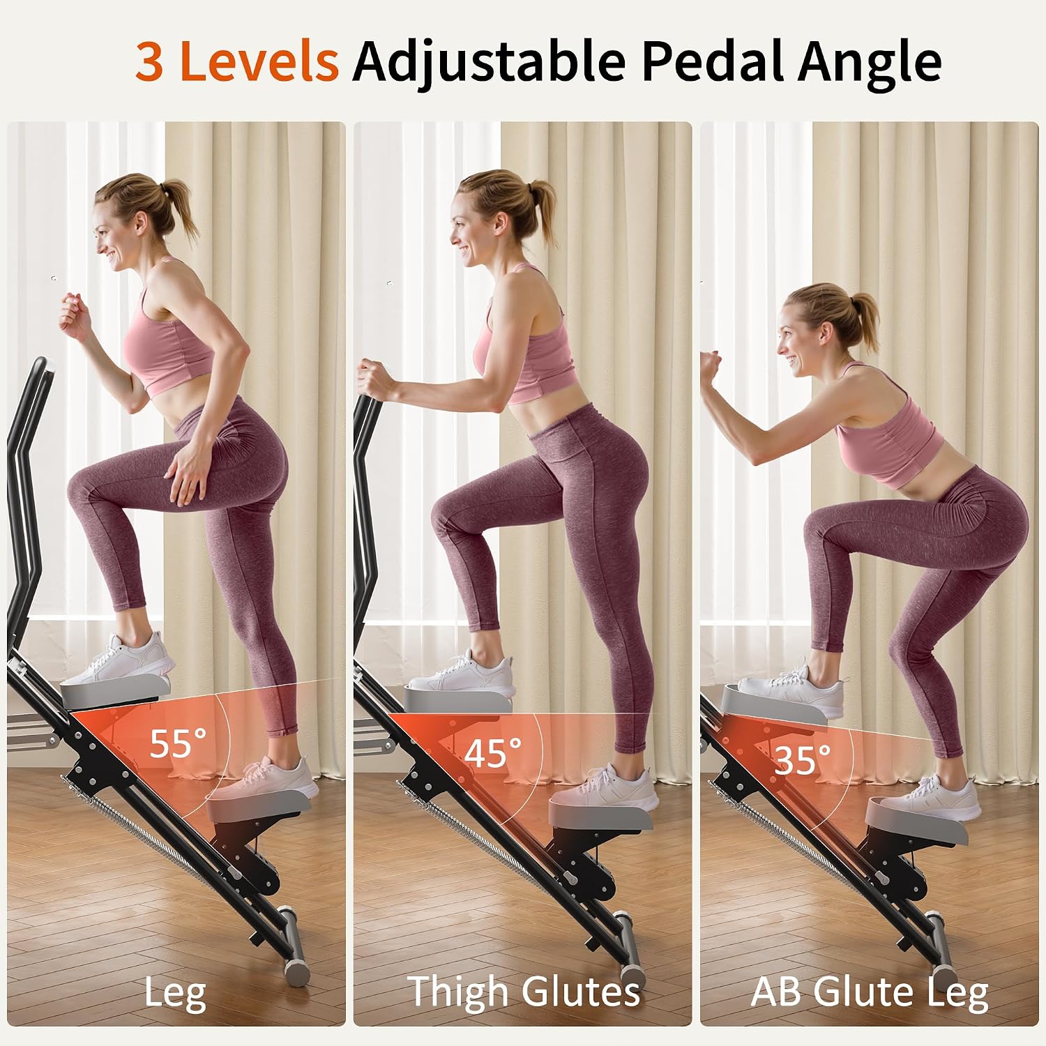 Detalle 2 de MOMODA Md-st100 Folding Vertical Climber Stair Stepper with Adjustable Resistance