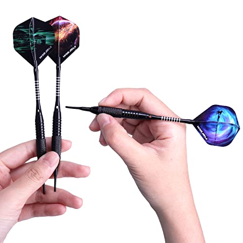 Detalle de WIN.MAX Flechette Pointe Plastique — Set Softdarts 12 fléchettes, 24 ailes et 100 pointes pour cible électronique