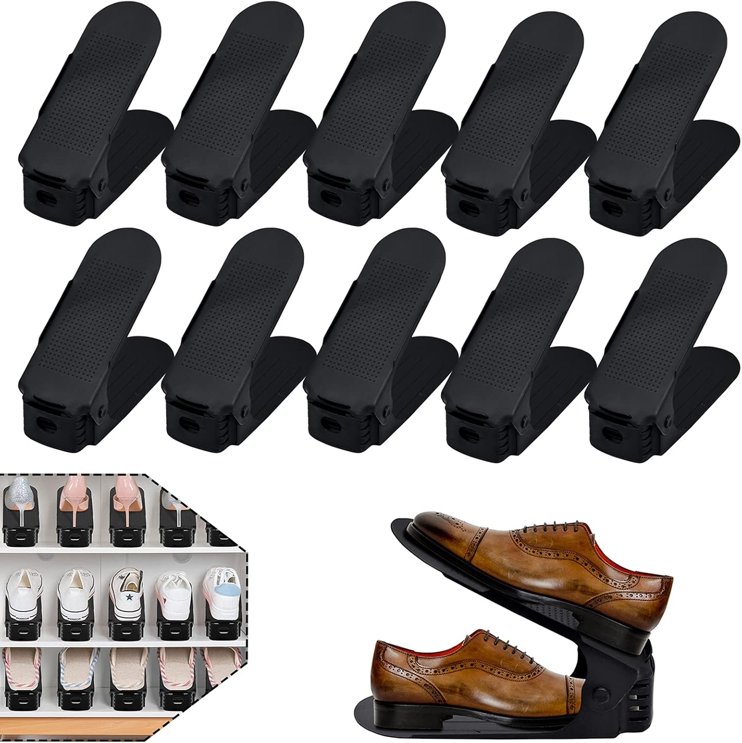Detalle de UISEBRT UIS-HAG9003 stojaki na buty, 10 sztuk, regulowane i antypoślizgowe