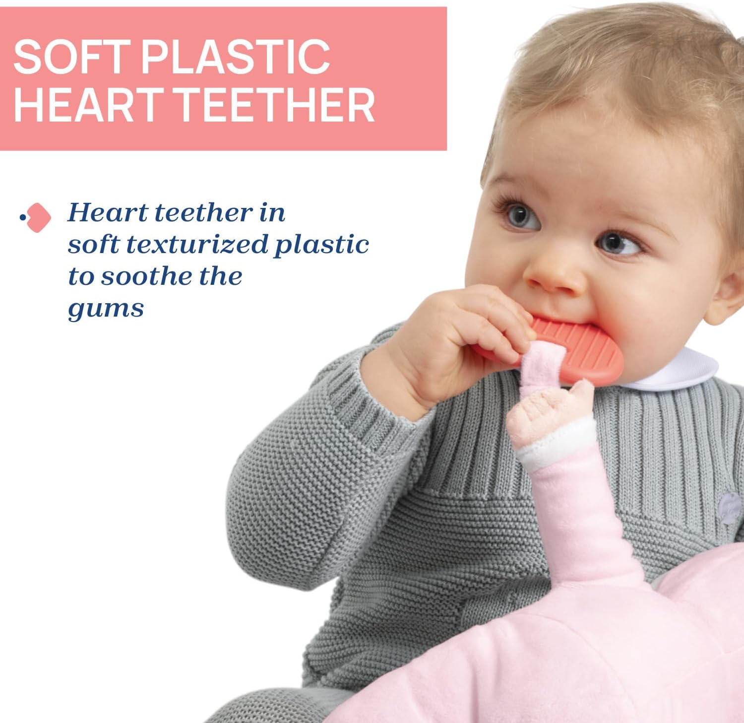 Detalle de Chicco Ma Première Poupée, cœur Doux pour la Dentition — légère, lavable en machine dès 0 mois