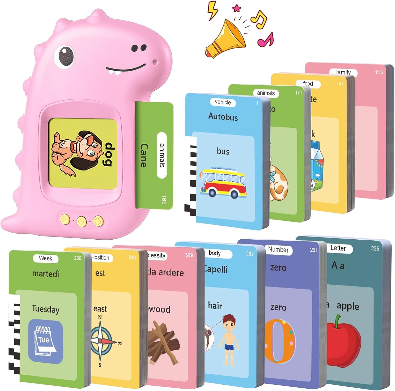 Detalle de Talking Flash Cards 510 Parole: kit educativo parlante per bambini 3+ anni