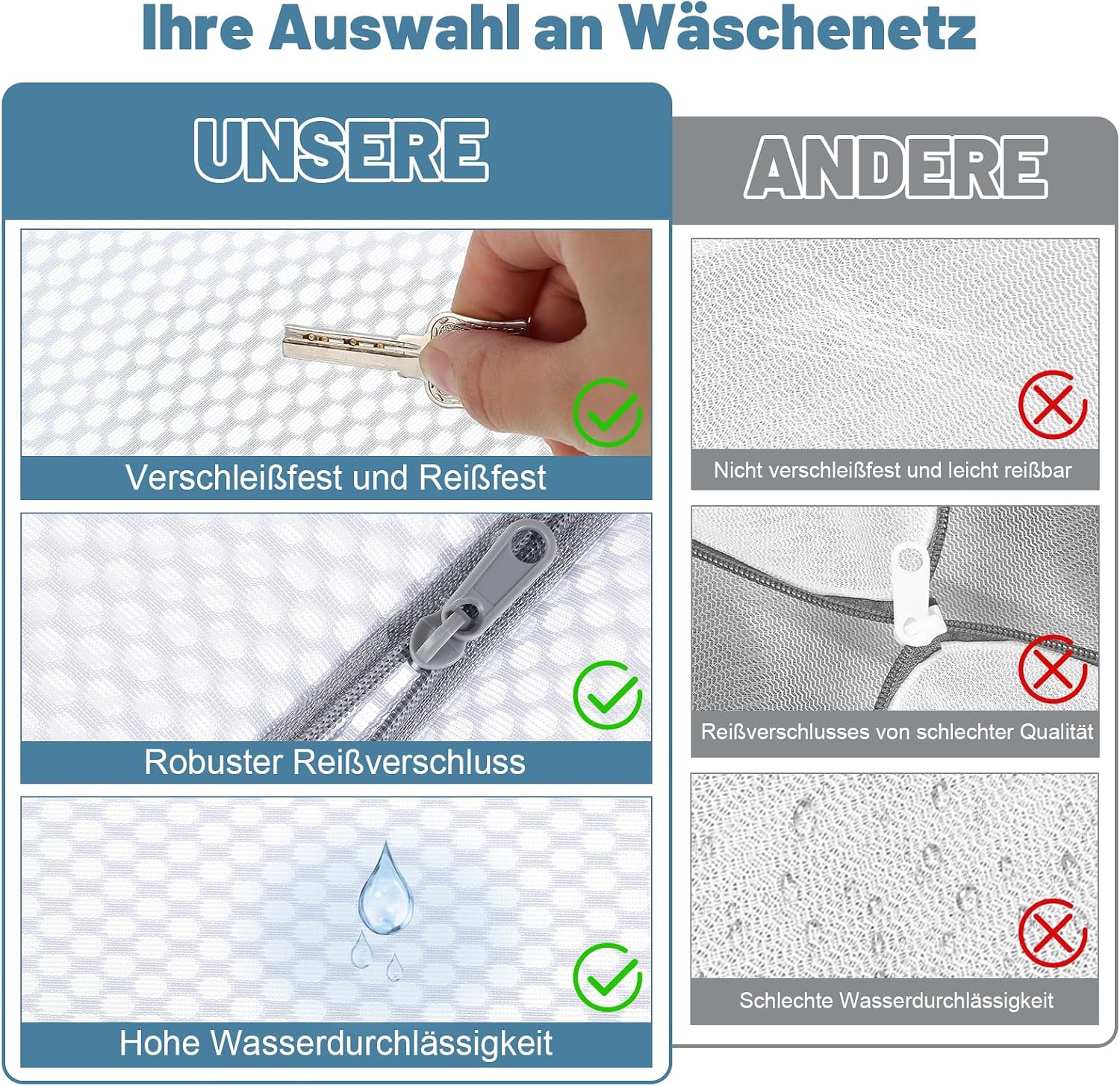 Thumbnail 5 de Dntorx Wäschesäcke mit Wabenstruktur 6er Set