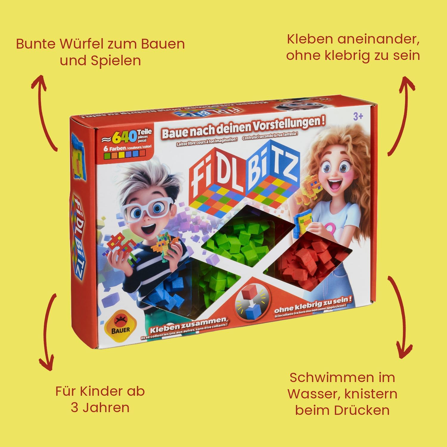 Thumbnail 4 de FIDL BITZ Deluxe Set 640 Selbstklebende Würfel