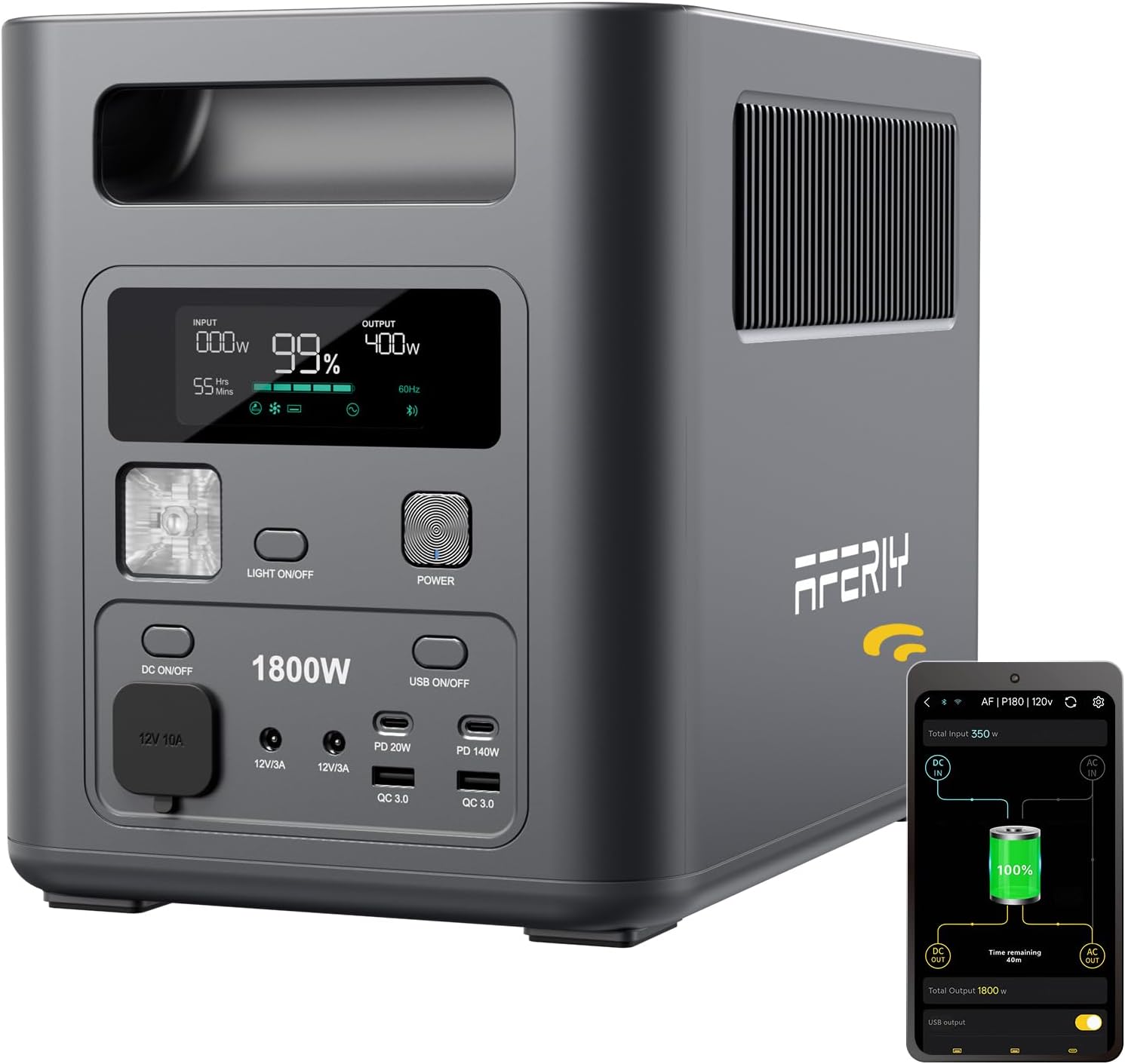Detalle de AFERIY Nomad1800 1024Wh Générateur portable