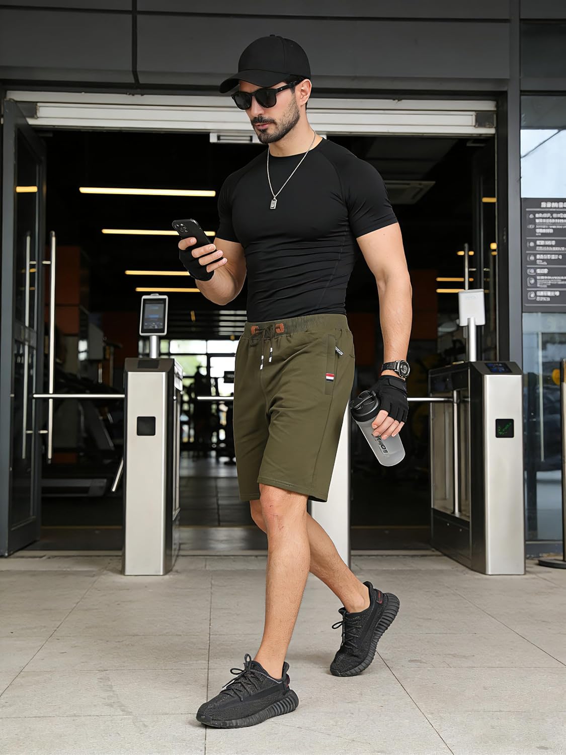 Detalle de ZOXOZ Pantaloncini uomo sportivi con zip e tasche: leggerezza, comfort e praticità