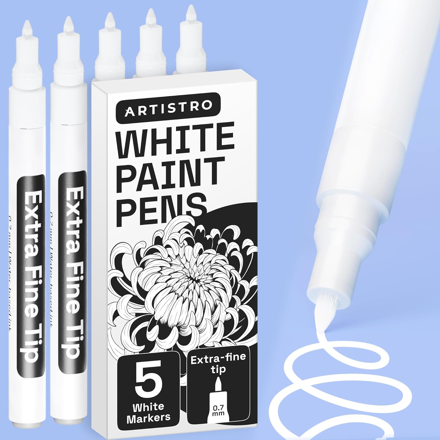 Detalle de ARTISTRO 5 White Paint Pen for Glass Marking ⚙