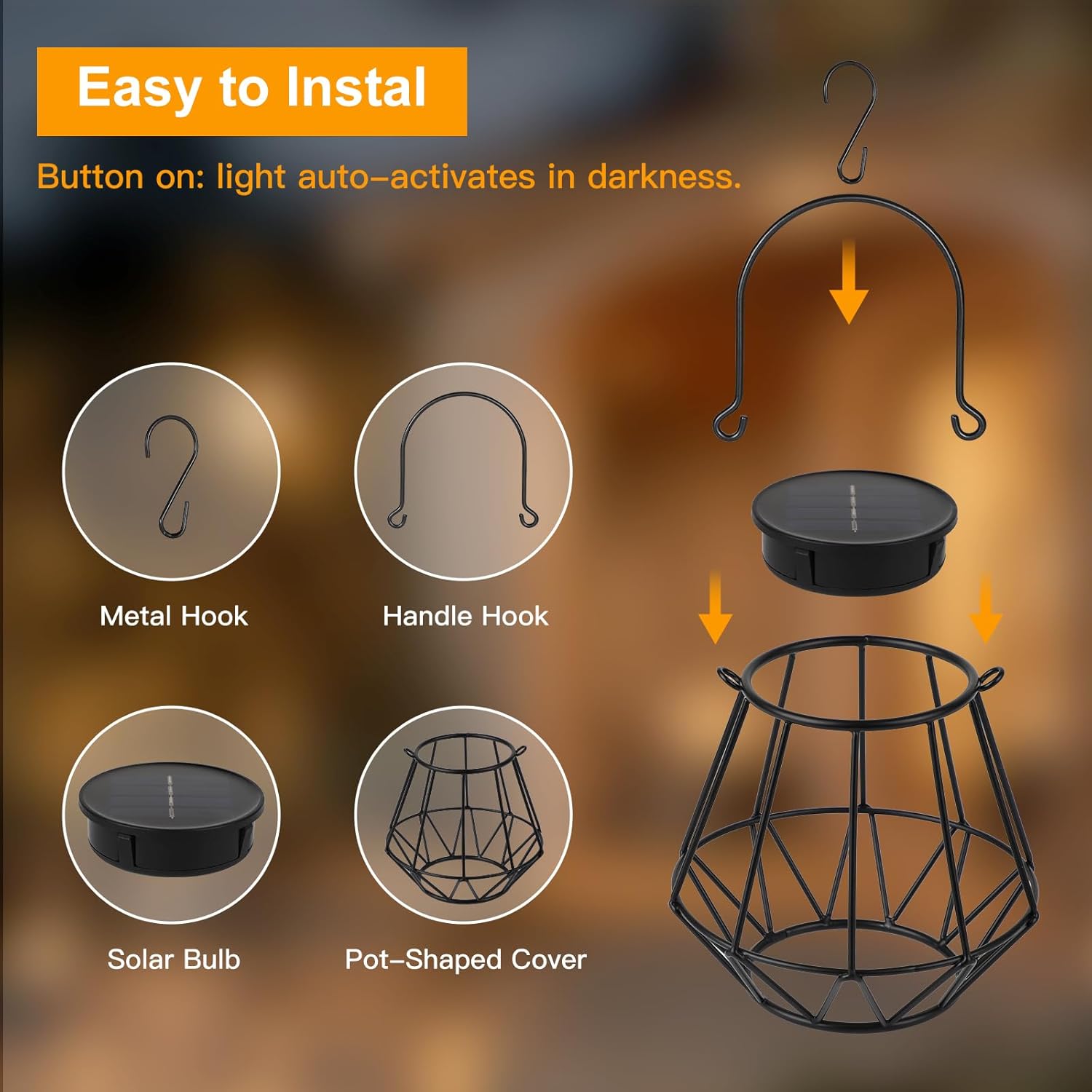 Detalle 2 de Dehobo Lanterne Solari da Esterno 2 Pezzi — Lampione Solare IP65 con LED 2700K, Luce Bianca Calda