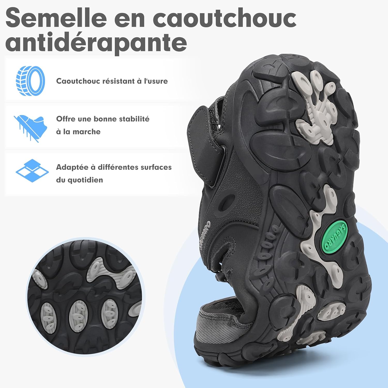 Thumbnail 4 de Sandales de trekking SAGUARO Homme Femme à orteils fermés respirantes, antidérapantes