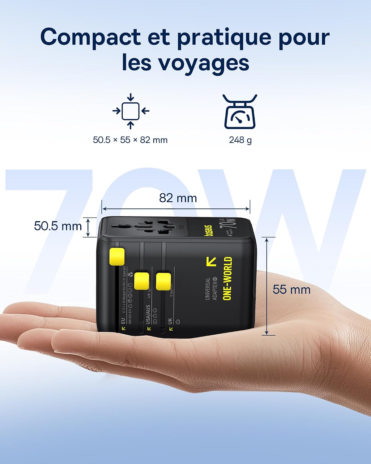 Thumbnail 5 de Baseus Enercore 70W Adaptateur universel 🌍
