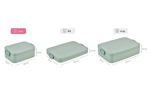 Detalle de Mepal Take a Break Midi Lunchbox – 900 ml, BPA-frei, Trenner, spülmaschinenfest, Nordic Sage