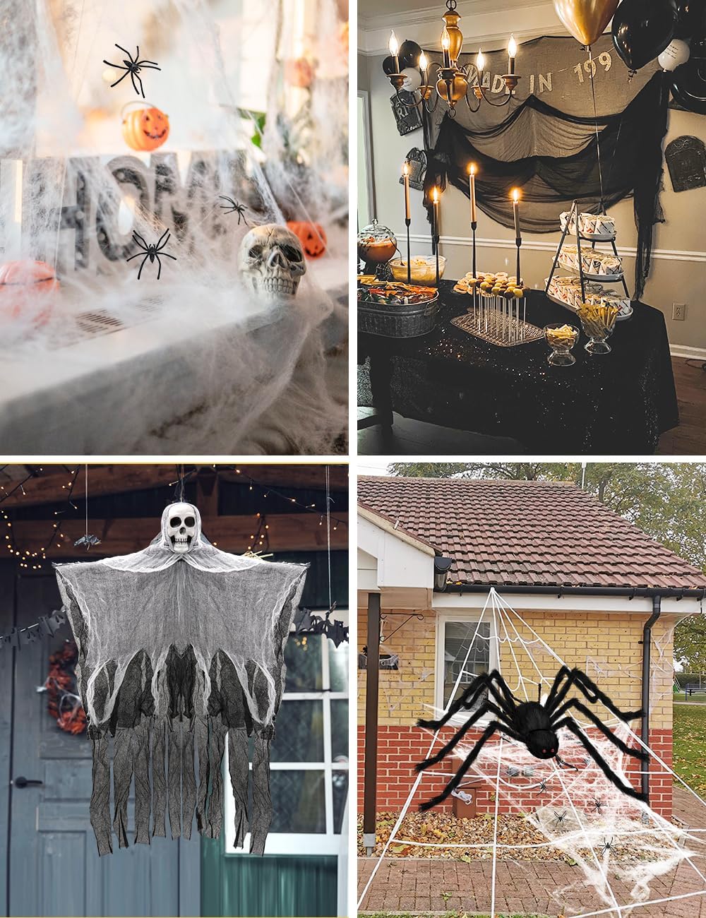 Thumbnail 4 de WOHOHOHO Wohohoho-halloween-set Halloween Decorations Kit with Giant Spider and Web